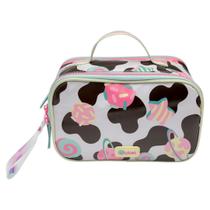 Estojo Grande Vaca Chocolate Alça Branco Puket