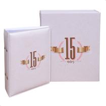 Estojo Imantado com Álbum p/ 120 fotos 10x15 15 ANOS Debutante Festa Aniversário