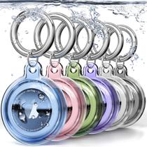 Estojo impermeável Airtag Holder Galafoki, pacote com 6 unidades com chaveiro