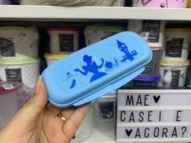 Estojo Infantil Cinderela Tupperware Azul e Estampado