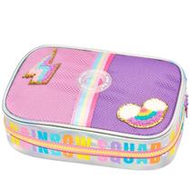 Estojo Infantil Escolar Box Compartimentos Espaçoso Material Resistente Grande Design Colorido Feminino Meninas Organizador Lápis Caneta