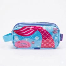 Estojo Infantil Escolar Duplo Reforçado Premium Menina Feminino Sereia Cristal Juvenil Estojo Infantil Escolar Duplo Reforçado Premium Menina Feminino Sereia Cristal Juvenil