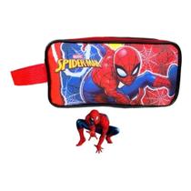 Estojo Infantil Escolar Personagem Homem Aranha 2 Zíperes Spider Man Super Herói Menino