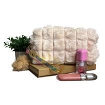 Estojo Infantil Feminino Escolar Box Pelúciado Pompom Necessaire Viagem