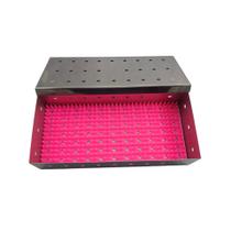 Estojo inox 26x12x06cm com manta rosa Estojo inox 26x12x06cm com manta rosa
