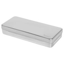 Estojo Inox Hospitalar Médico Cirúrgico Dentista Liso 18x05x03cm