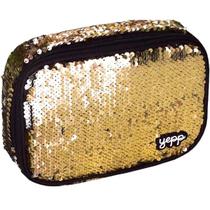 Estojo Jumbo Escolar Retangular Lantejoulas Paetê Yepp