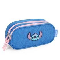 Estojo Juvenil Grande Casual Lilo e Stitch Reforçado Azul