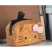 Estojo Kawaii Sanrio Hello Kitty - Pelúcia, Porta-Moedas e Bolsa de Cosméticos