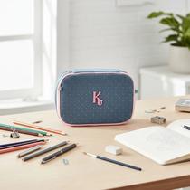 Estojo Kika C/ Strass Organizador Box Escolar Multifuncional