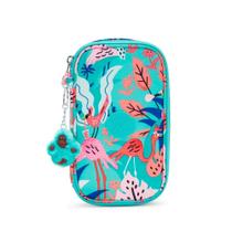 Estojo Kipling 50 Pens Flamingo Party Verde