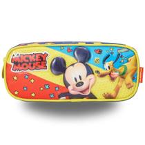 Estojo Lápis Infantil Mickey Bolsinha Escolar Estampada Azul - Xeryus
