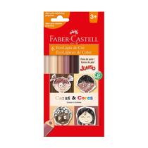 Estojo Lápis Jumbo Faber-Castell Caras&Cores Tons De Pele Com 6 Cores