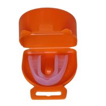 Estojo Laranja e Protetor Bucal Simples Moldável P/ Muay Thai, Boxe Estojo Laranja e Protetor Bucal Simples Moldável P/ Muay Thai, Boxe