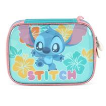 Estojo Lilo Stitch Escolar Box 100 Pens Disney Luxcel Turquesa