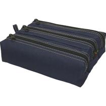 Estojo Lona Triplo Azul Estojo Lona Triplo Azul