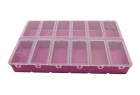 Estojo maleta case p/ pesca hi isca artificial 18 x 27,5cm c/ 12 divisoes - rosa