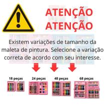 Estojo Maleta de Pintura Infantil Kit pintura 166 peças Canetinhas Giz Lápis de Cor