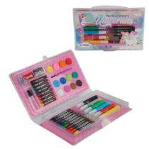 Estojo Maleta De Pintura Maleta Infantil 42 Peças Unicórnio