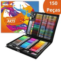 Estojo Maleta Escolar Pintura Infantil 150 Peças Arts