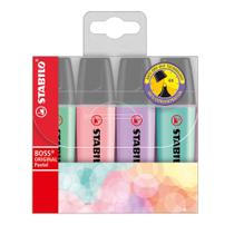 Estojo Marca Texto Boss com 4 Tons Pastéis - Stabilo Estojo Marca Texto Boss com 4 Tons Pastéis - Stabilo