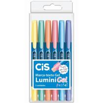 Estojo Marca-texto Cis Lumini Gel Pastel C/6 Cores 57.4400 1 ed