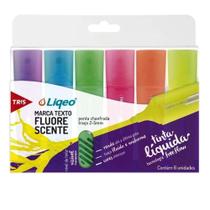 Estojo marca texto liqeo flat neon c/6 cores