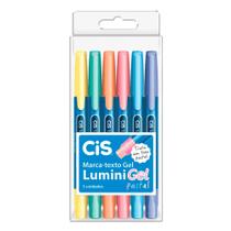Estojo Marca Texto Lumini Gel Tons Pastel com 6 cores - Cis