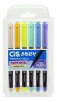 Estojo Marcador Artístico Cis Brush 6 Tons Pastel