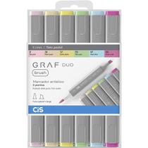 Estojo Marcador Artístico Cis Graf Duo Brush C/6 Cores Pastel 60.8800 1 ed