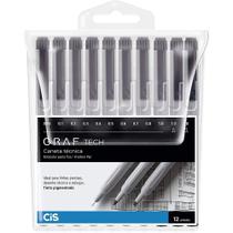 Estojo Marcador Artístico Cis Graf Tech C/12 Unidades Preta 59.8315 1 ed