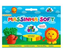 Estojo massnha de modelar soft 12 cores utiguti para criança
