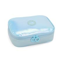 Estojo Material Escolar Grande Azul Fofo Kawaii Organizador Espaçoso Canetas Lápis Borracha