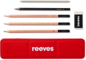 Estojo Metal Kit Lápis Sketching Set Reeves esfuminho