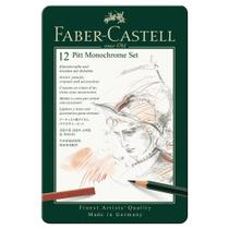 Estojo Metal Monocromático Faber Castell para Desenho 12 Peças