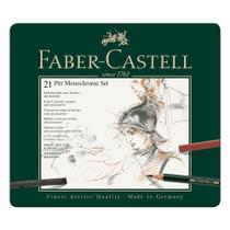 Estojo Metal Monocromático Faber Castell para Desenho 21 Peças Estojo Metal Monocromático Faber Castell para Desenho 21 Peças