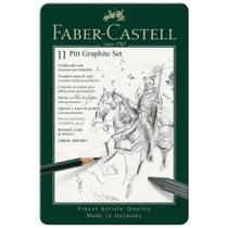 Estojo Metal Pitt Faber Castell para Desenho 11 Peças