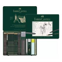 Estojo Metal Pitt Faber Castell para Desenho 26 Peças