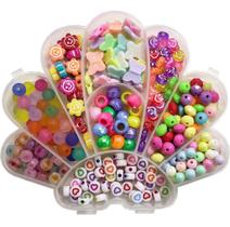 Estojo Miçangas Infantil Coloridas Montar Pulseira Colar 106