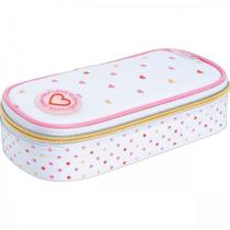 Estojo Mini Box Coracao Metalizado Azul