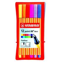 Estojo Mini Caneta Stabilo Point com 12 Unid