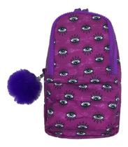 Estojo mini mochila roxo