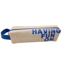 Estojo Multiúso C/Alça Having Fun 25Cm - Cinza - Quanhe