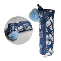 Estojo Necessaire Jeans Azul com Pompom Escolar Volta as Aulas Organizador Fofo Temático Lápis Modelo:Flores Estojo Necessaire Jeans Azul com Pompom Escolar Volta as Aulas Organizador Fofo Temático Lápis Modelo:Flores