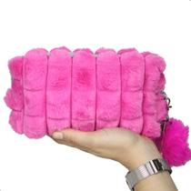 Estojo Necessaire Pelúcia Escolar Amplo Espaço Alça e Pompom Estojo Necessaire Pelúcia Escolar Amplo Espaço Alça e Pompom