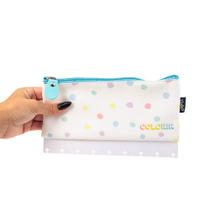 Estojo Necessaire zíper média caderno discos Estojo Necessaire zíper média caderno discos