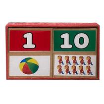 Estojo Numerais e Quantidades Brinquedo Educativo em MDF