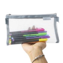Estojo Organizador Bolsinha Lápis Telado Slim Grande Escola