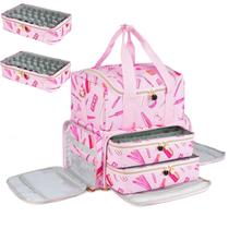 Estojo organizador de esmaltes Jaffzora Extra Large Rosa