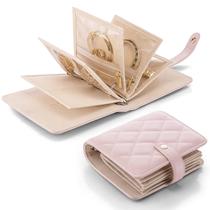 Estojo organizador de joias de viagem Vladimir Travel para mulheres rosa